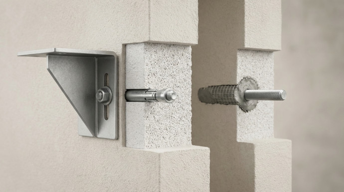 монтаж дюбеля под газобетон